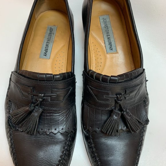 150835 MS50 KILTIE Men\'s Shoes Size 10.5 M Black Leather Slip On Johnston Murphy main image 7